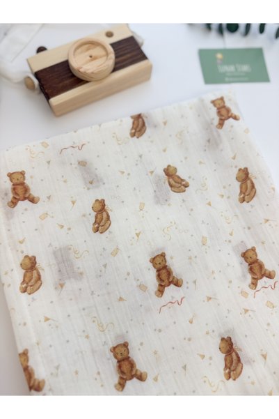 Lunar Stars 2-Layer Organic Baby Muslin Cover 100% Pa Cotton Efes Alan Multi-Purpose Swaddle Cloth Newborn Blanket