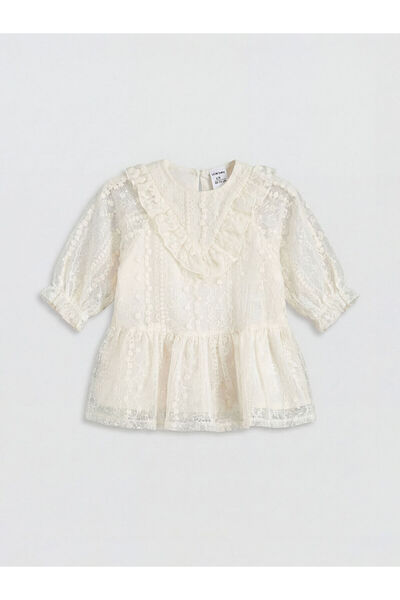 LC Waikiki Çelebi Store'dan Kaliteli Parçalar Bebe Roba Yaka Dantelli Kız Beb...