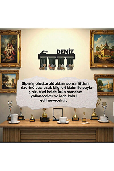 Iron Spirit Design Madalya Askılığı Hediyelik Kişiye Özel İsimli Madalya Askı...