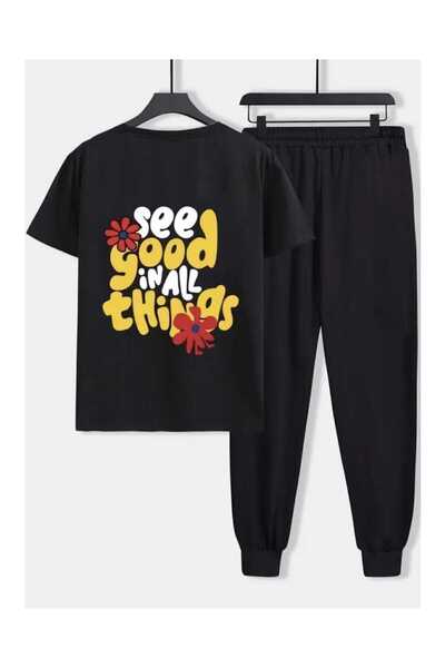 ibibik moda BOSTON cu imprimeu supradimensionat Set de trening superior și in...