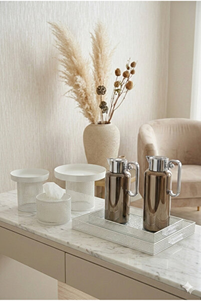 Generic ✨ طقم ضيافة فاخر بتصميم أنيق ولمسات راقية ✨ ترمسان ,حاملان للكيك ، صي...