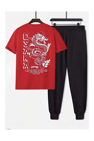 ibibik moda Japan Printed sweatpants and t-shirt - Jogger Pants t-shirt botto...