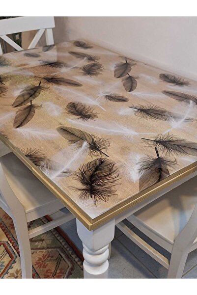 Başak Ev Tekstili Negru - Alb Feather cu model 1,2 mm grosime Mica față de ma...