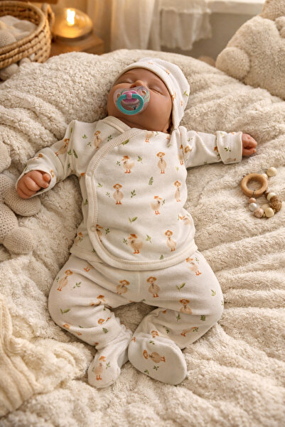 Lunar Stars : 100% Cotton Duck Pattern 5-Piece Newborn Baby Set Hospital Disc...