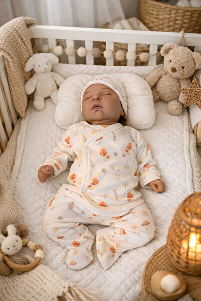 Lunar Stars : 100% Cotton Patterned 5-Piece Newborn Baby Set Hospital Dischar...