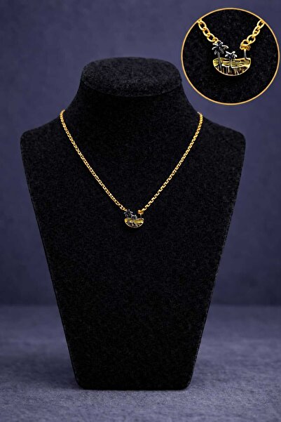 mdm style Minimal Tropical Palm Figured Gold Necklace