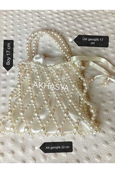AKHASYA İNCİ BONCUKLU EL ÇANTASI (ASKISIZ)
