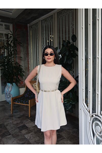 Double Fabric Belted Dress
