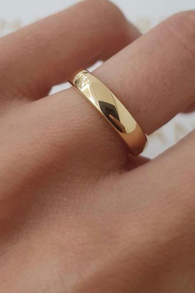 Vua Jewellery 925 Ayar Gümüş Klasik Bombeli Alyans 4 Mm Söz Nişan Evlilik yüz...