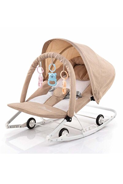 LATAFAH كرسي هزاز للأطفال مع مظلة وألعاب معلقة
