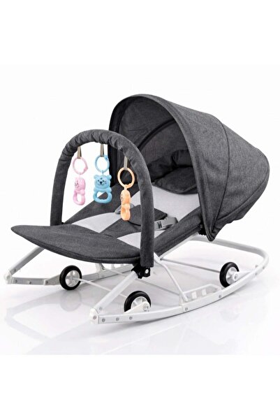 LATAFAH Baby Rocker with Canopy and Hanging Toys