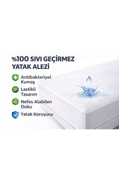 KURT Sıvı Geçirmez Yatak Alezi Lastikli Kapitoneli Yatak Koruyucu Alez