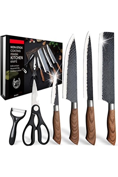 OSOOKE طقم سكاكين مطبخ مكون من 6 قطع، سكاكين طهاة حادة من الفولاذ المقاوم للص...