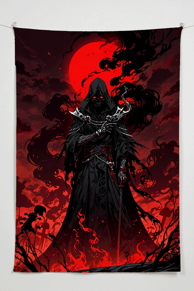 Charmbi Soulsbourne Death Duvar Örtüsü – Büyük Boy Tapestry Duvar Halısı, Oyu...