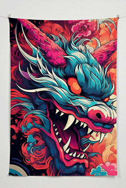 Charmbi Tapiserie cu tematică Dragon – Tapiserie de perete de dimensiuni mari...
