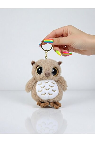 BESTTOYS Peluş oyuncak anahtarlik baykuş renkli göz
