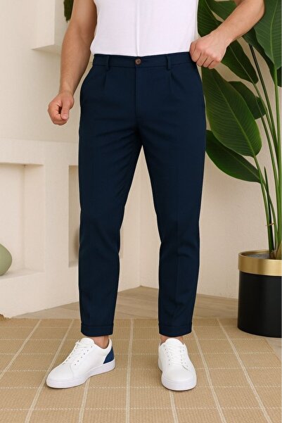 Simala Men's Waist Buttoned Pocket Woven Trousers