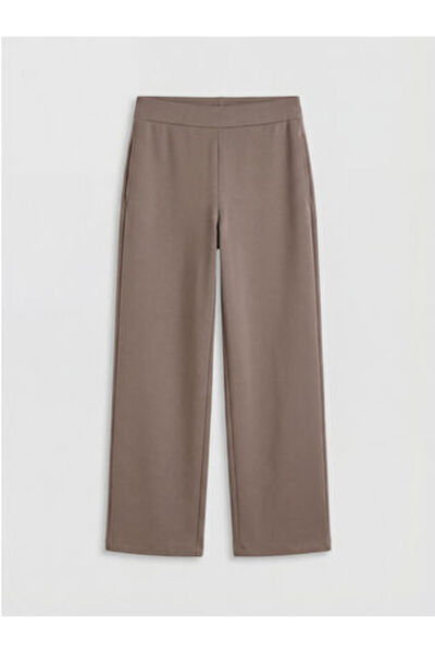 LC Waikiki M1 Sezon Brown Wide Leg Women's Sweatpants with Elastic Waist