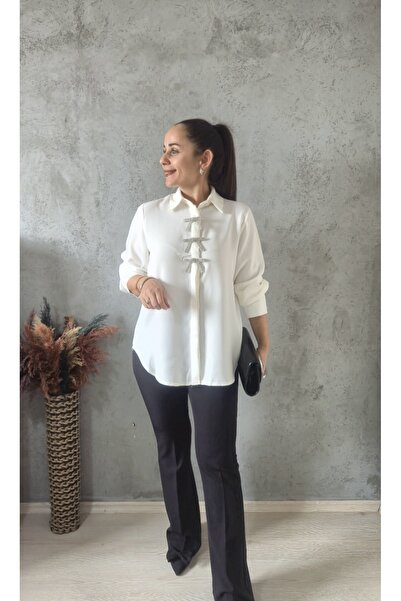 Butik TAŞ KURDELA DETAYLI GÖMLEK