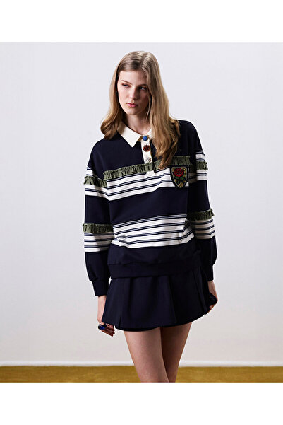 Twist KARMA DÜĞMELİ ÇİZGİLİ SWEATSHIRT