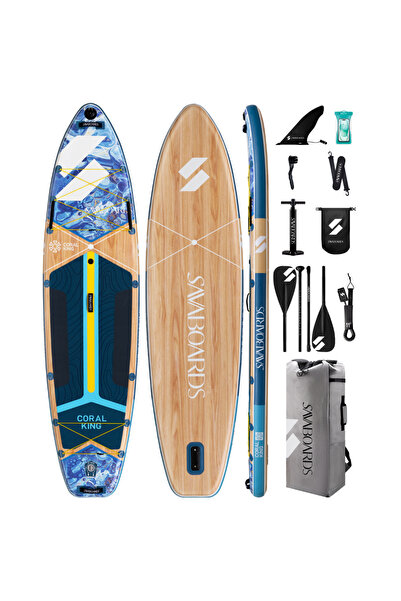 SavaBoards Coral King Premium Şişme Paddle Board SUP Seti 351x89x15 cm