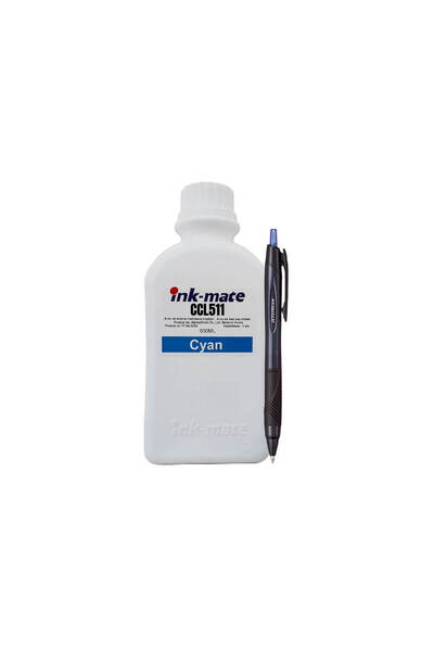 Ink-mate Set Flacon Cerneala Compatibil Canon 1x500ml CL-511 Cyan, 1xRoller J...