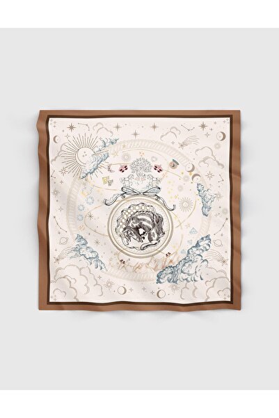 İLVİ Arita Ecru Women's Silk Twill Scarf