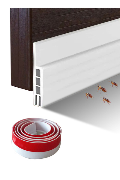 L&Wen Door Draft Stopper, Self-Adhesive Soundproof Insulator Door Seal 1m White