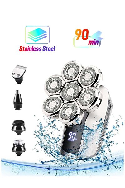 Arabest 5-in-1 Electric Head Shaver with LED Display, Wet Dry Razor and Groom...