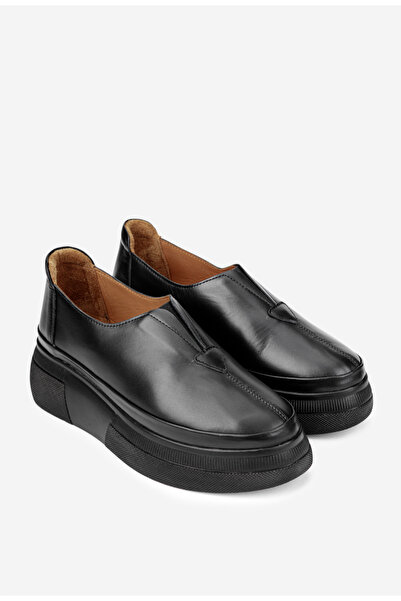 Dasha Pantofi dama negri din piele naturala cu talpa inalta