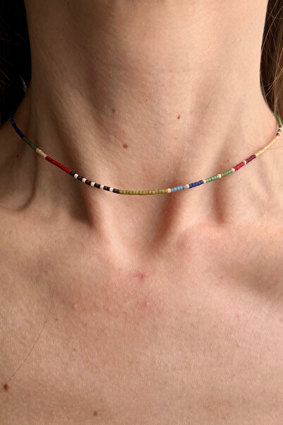 NOKCE Meeri Jewelry Miyuki Cam Boncuk Renkli Kolye, Her Mevsime Uygun Soft Re...