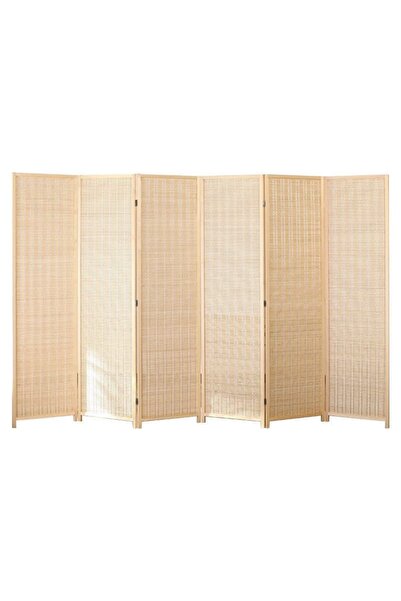 Arabest 6 Panels Partition Wood Color Room Divider,for Privacy and Separation...