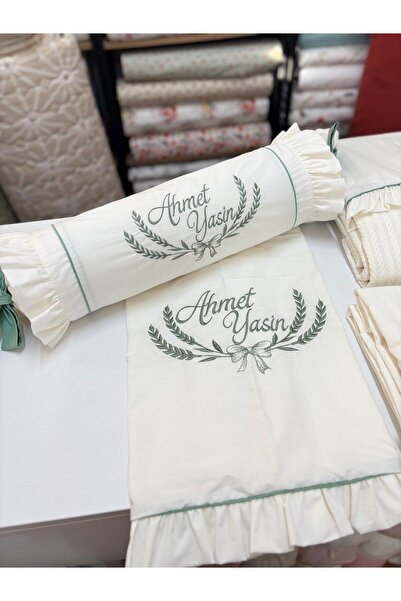 GAYE EV TEKSTİLİ Embroidered Single Piqué Duvet Cover Set [Candy Pillow Pcs]