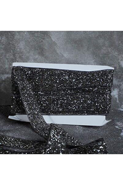 KAYA ARNİCA TEKSTİL Ütü ile Yapışan Taşlı Şerit cm (Antrasit) 3,5 cm- 1 μέτρο