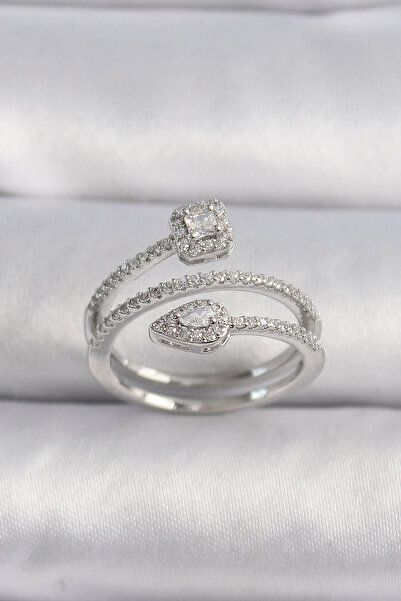 shopwave Brass Silver Color Zircon Stone Arrow Model Vip Series Women's Ring ...