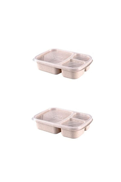 EHOME 2 Pack Bento Lunch Box ,Wheat Straw Meal Prep Lunch Box Plastic Food St...