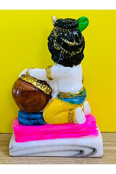 Generic Divine Design Ladoo Gopal/Makhan Chor Marble Dust Idol – The Divine Charm of Bal Krishna - 10.5cm height