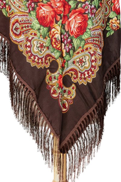Bidani - Rust & Brown Traditional Shawl – Vintage Paisley Design