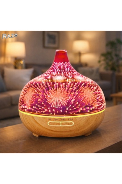 Razo Difuzor aromaterapie 3D RAZO, Ultrasunete, Umidificator 500 ml, 7 culori...