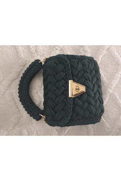 POYEFİK MUM Penye ipten el örgüsü çanta omuz çantası