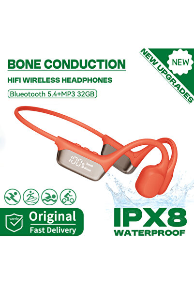 Choice7 NEW S10-Orange S10 Bluetooth 5.4 True Bone Conduction Headphone HIFI ...