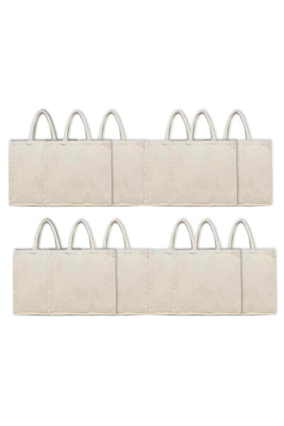 BYFT حقائب تسوق قماشية قابلة لإعادة الاستخدام وصديقة للبيئة، مقاس 13 × 13 بوص...