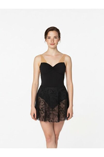 Elavate Diana Black Flowers Skirt