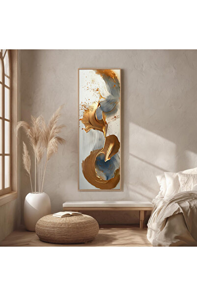 Dekorsiahome Ahşap Çerçeveli Panoramik Oturma Odası Salon Tablosu UZ0466