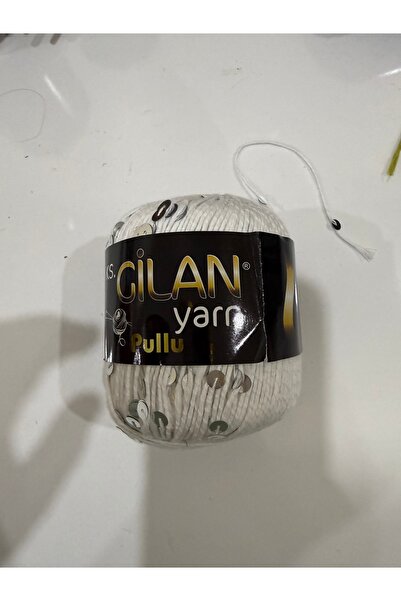 SÜSLÜTASARIM Koton pullu ip (50 gram) beyaz