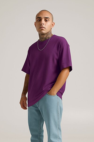 E-ROMA Plain Oversize Unisex T-Shirt Yb3