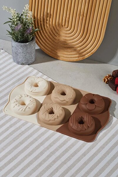 Saule Donat Model Yapışmaz Silikon Çikolata Kek Buz Kalıbı