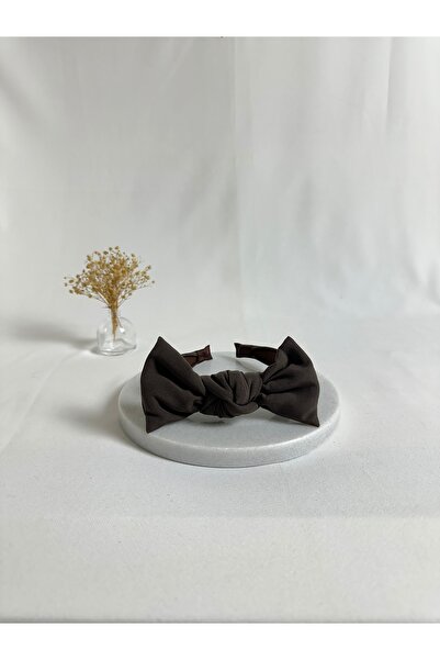 MegssStore Dark Brown Double Crepe Bow Crown Hair Band