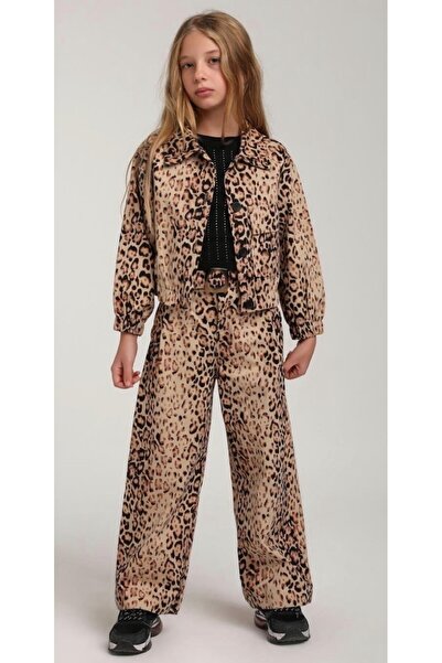 Escabel Комплект от 3 части за момичета с леопардов принт