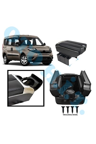 OTO H.İ.T. FİAT DOBLO D4 UYUMLU KOL DAYAMA KOLÇAK USB'Lİ BARDAKLIKLI ÇİFT AÇI...